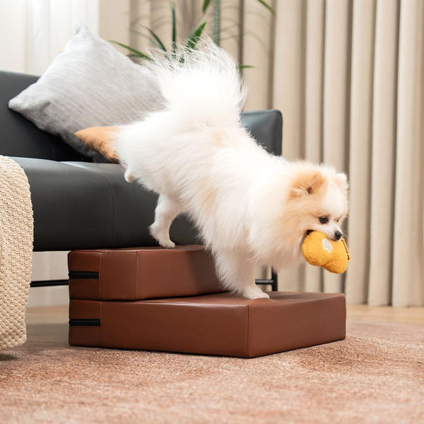 Escada Modular Pet Impermeável Couro PU - 2 a 5 Degraus Ajustáveis