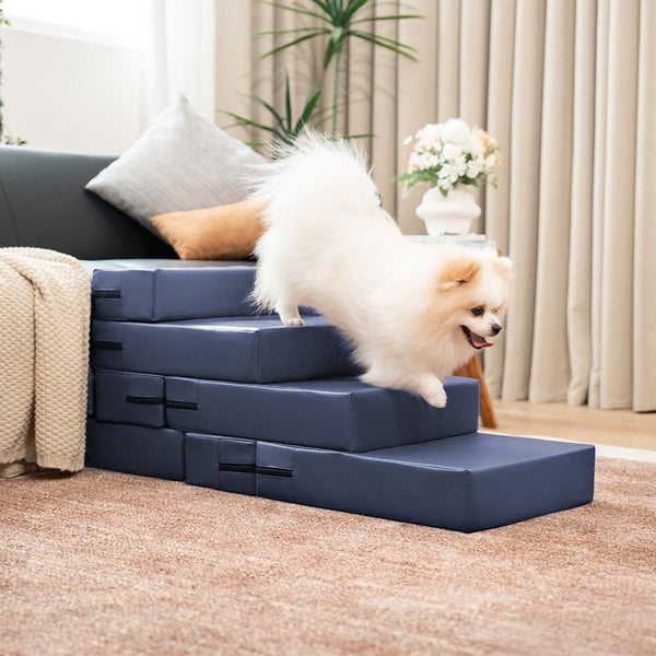 Escada Modular Pet Impermeável Couro PU - 2 a 5 Degraus Ajustáveis