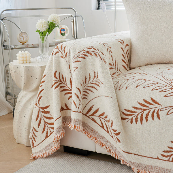 Capa de Sofá Chenille Inverno Botânico Pet Anti-Rugas Premium