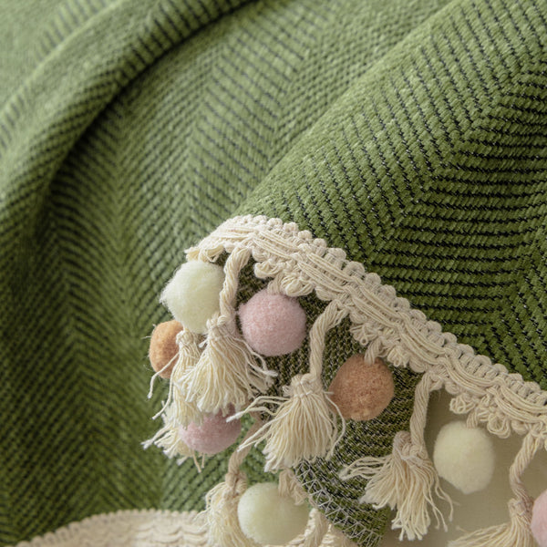 Capa de Sofá Espinha de Peixe com Franjas Pet-Friendly Estilo Boho Luxo