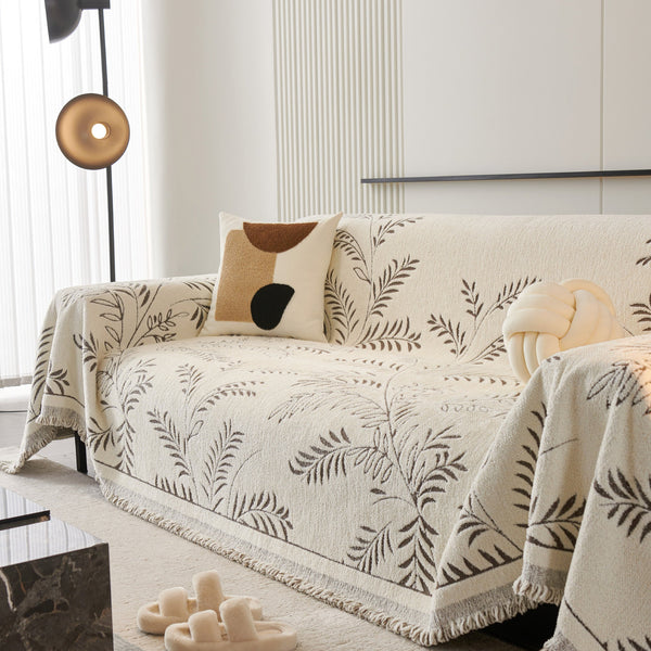 Capa de Sofá Chenille Inverno Botânico Pet Anti-Rugas Premium