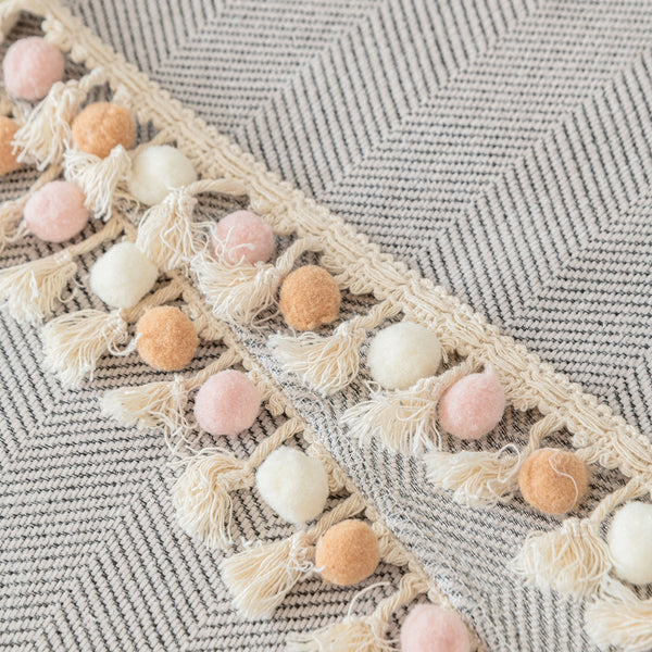 Capa de Sofá Espinha de Peixe com Franjas Pet-Friendly Estilo Boho Luxo