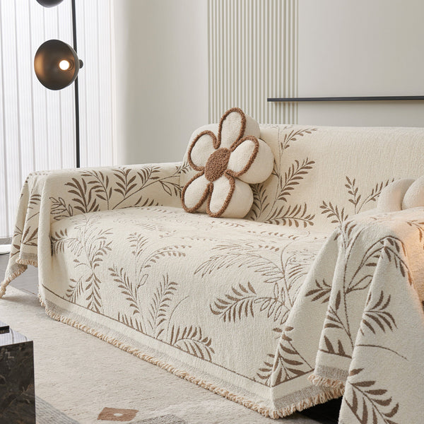 Capa de Sofá Chenille Inverno Botânico Pet Anti-Rugas Premium