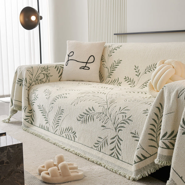 Capa de Sofá Chenille Inverno Botânico Pet Anti-Rugas Premium