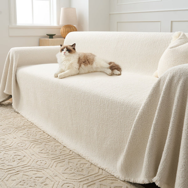 Capa de Sofá Chenille Inverno Aconchegante Pet-Friendly Anti-Rugas