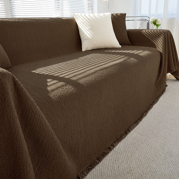 Capa de Sofá Chenille Inverno Aconchegante Pet-Friendly Anti-Rugas