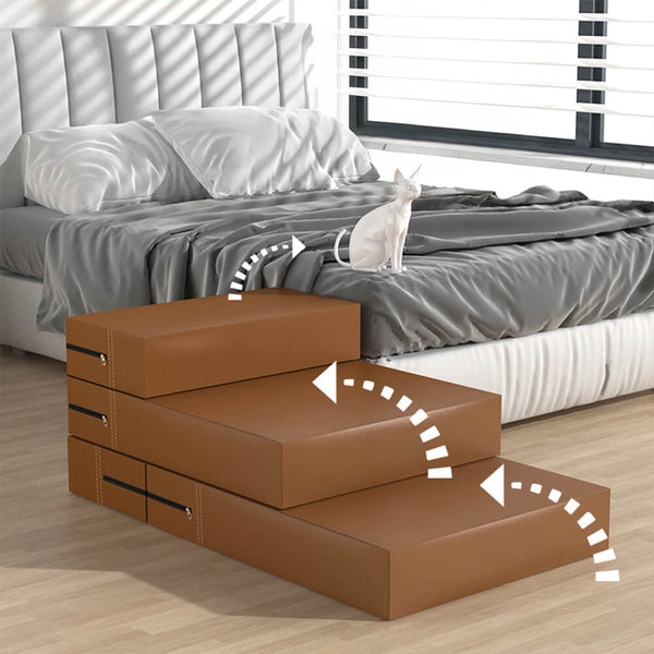 Escada Modular Pet Impermeável Couro PU - 2 a 5 Degraus Ajustáveis