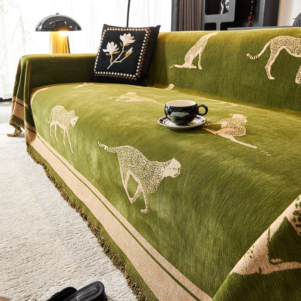 Capa de Sofá Anti Pets SafariLux™ | Design Leopardo Premium | Proteção Total 5 em 1