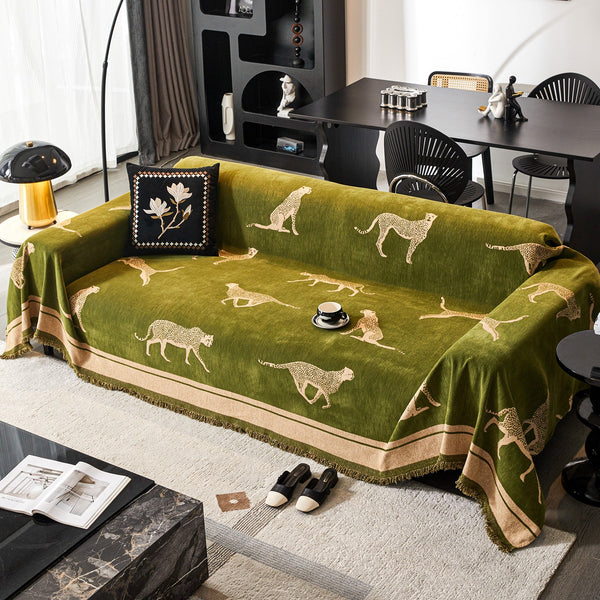 Capa de Sofá Anti Pets SafariLux™ | Design Leopardo Premium | Proteção Total 5 em 1