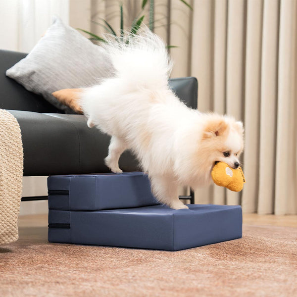 Escada Modular Pet Impermeável Couro PU - 2 a 5 Degraus Ajustáveis