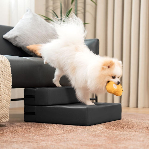 Escada Modular Pet Impermeável Couro PU - 2 a 5 Degraus Ajustáveis