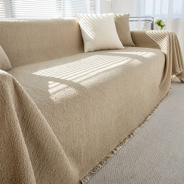 Capa de Sofá Chenille Inverno Aconchegante Pet-Friendly Anti-Rugas