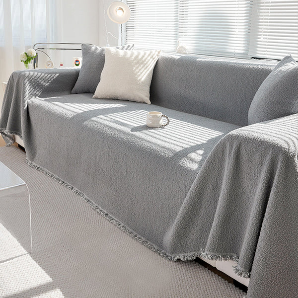 Capa de Sofá Chenille Inverno Aconchegante Pet-Friendly Anti-Rugas