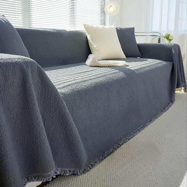 Capa de Sofá Chenille Inverno Aconchegante Pet-Friendly Anti-Rugas