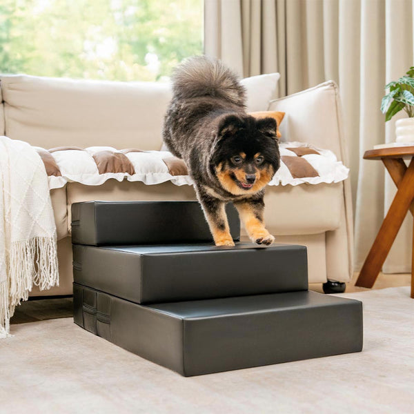 Escada Modular Pet Impermeável Couro PU - 2 a 5 Degraus Ajustáveis