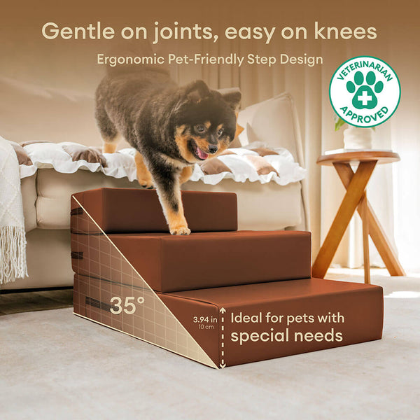 Escada Modular Pet Impermeável Couro PU - 2 a 5 Degraus Ajustáveis