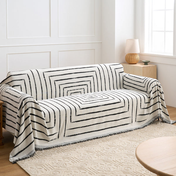 Capa de Sofá Jacquard Padrão Quadriculado Pet-Friendly Premium