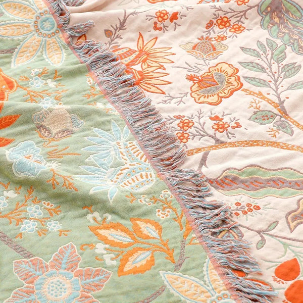 Manta Floral PetSafe™ Boho | 100% Algodão Inteligente | Repele Pelos