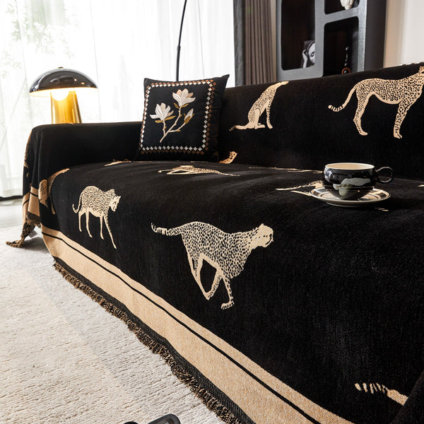 Capa de Sofá Anti Pets SafariLux™ | Design Leopardo Premium | Proteção Total 5 em 1