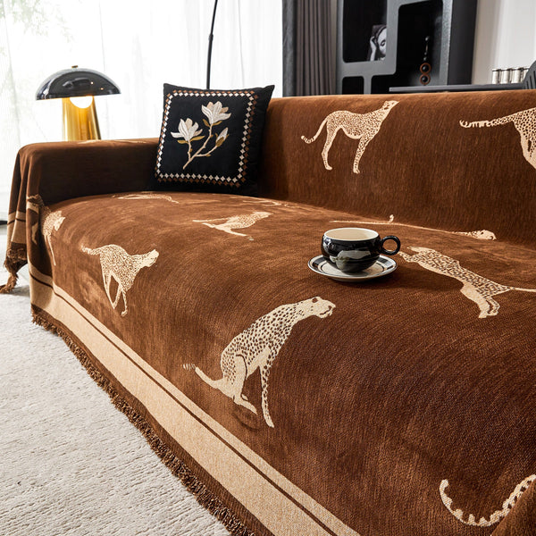 Capa de Sofá Anti Pets SafariLux™ | Design Leopardo Premium | Proteção Total 5 em 1