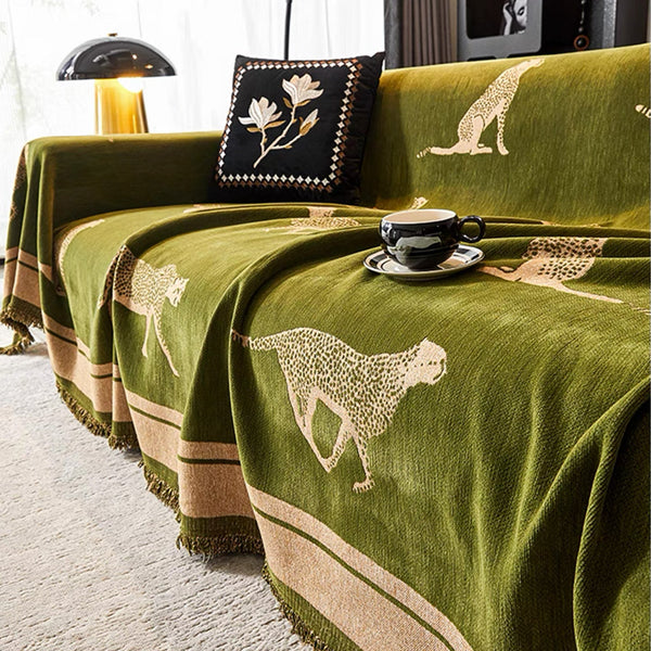 Capa de Sofá Anti Pets SafariLux™ | Design Leopardo Premium | Proteção Total 5 em 1