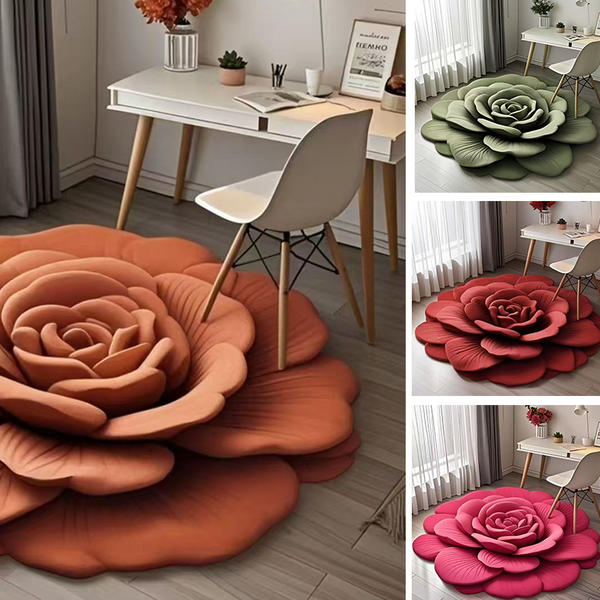 🌹 Transforme Sua Casa com Tapete Flor 3D Ultra Absorvente | 50% OFF Limitado 🌺