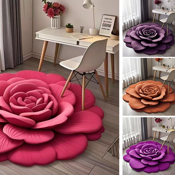 🌹 Transforme Sua Casa com Tapete Flor 3D Ultra Absorvente | 50% OFF Limitado 🌺