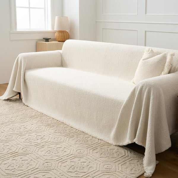 Capa de Sofá Chenille Inverno Aconchegante Pet-Friendly Anti-Rugas