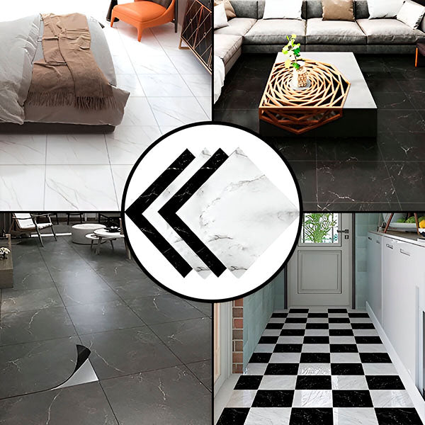 🏠 Transforme Sua Casa em Mansão de Luxo | Adesivos Piso Mármore Autocolante - 5 Peças