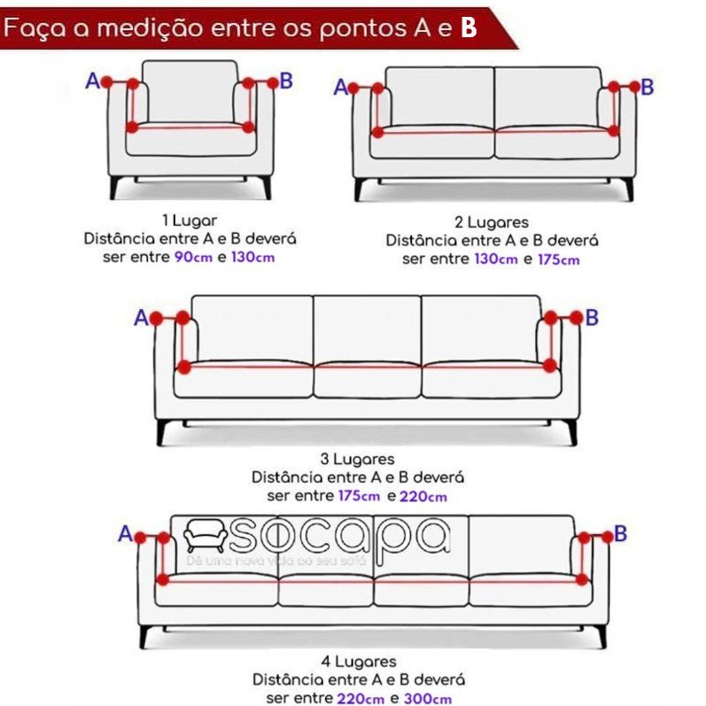 Capa Sofá "Campinas" Spandex - Socapa Brasil